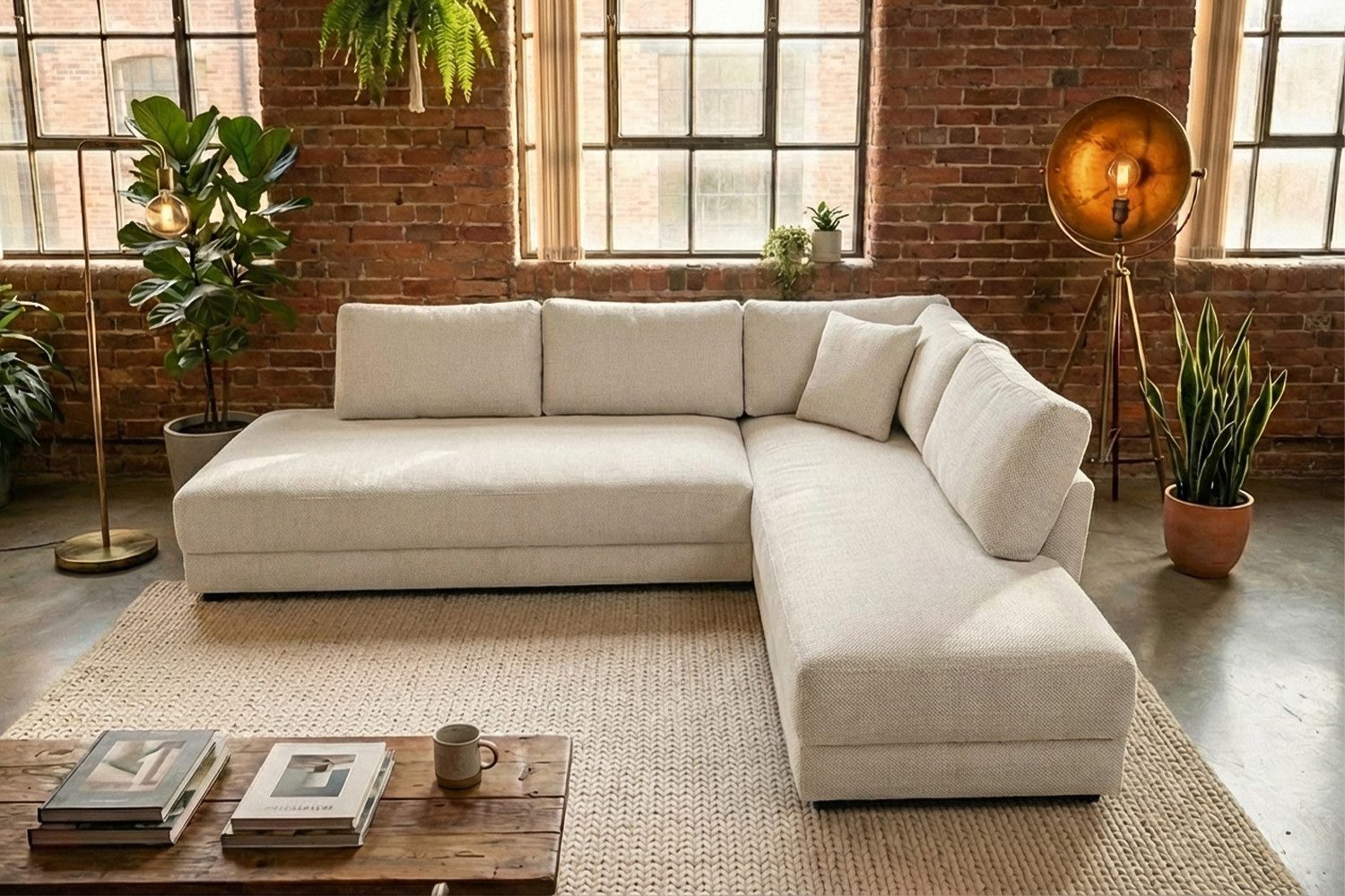 KAWOLA Schlafsofa SADIRA Ecksofa mit Schlaffunktion – Modern & Komfortabel, Eckcouch mit Stoffbezug – Bettsofa – Viel Platz, hoher Wohnkomfort