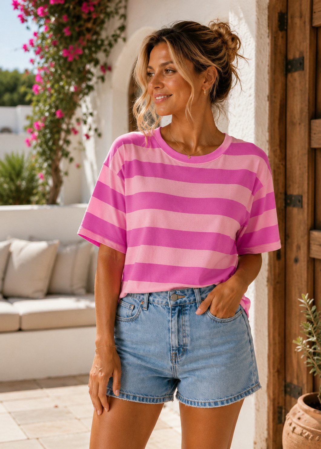 von Herzen T-Shirt Oversize Streifen-Shirt - bunt - Colourful Stripes - lockerer Schnitt