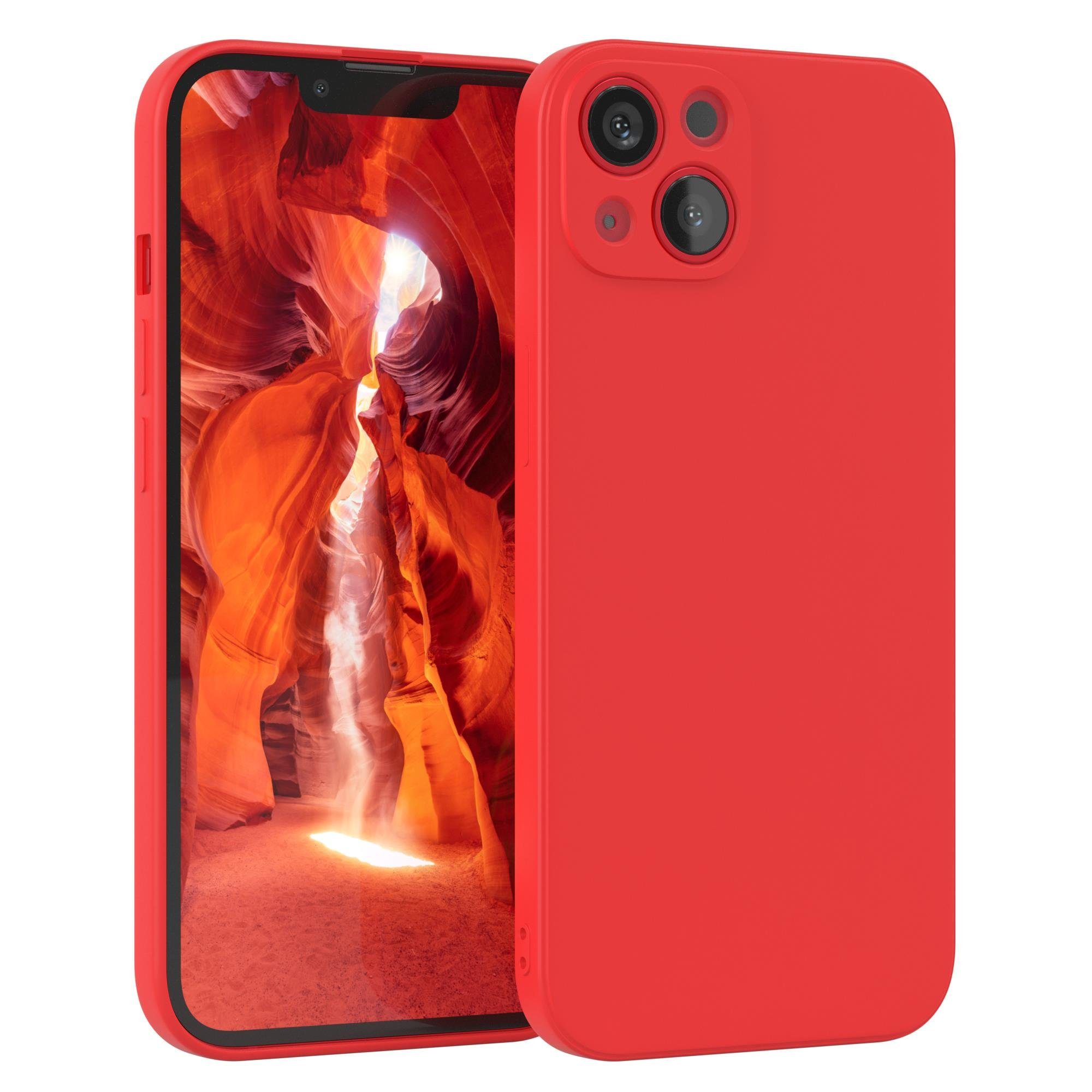 EAZY CASE Handyhülle TPU Hülle für Apple iPhone 13 6,1 Zoll, Silikon Schutzhülle mit Kameraschutz stoßfest handycover elastisch Rot