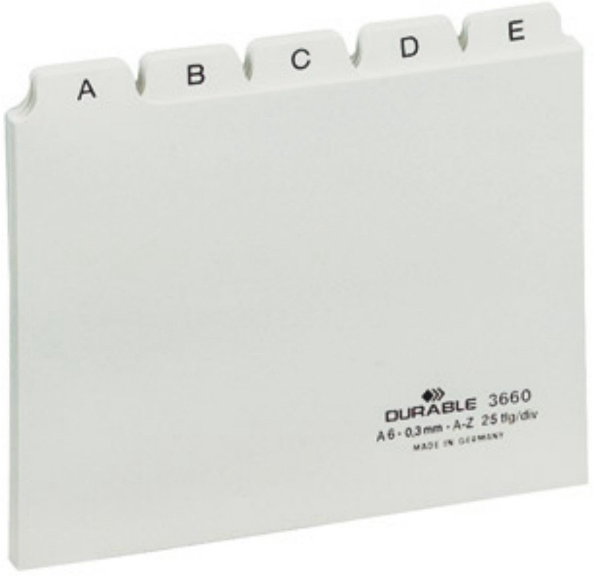 DURABLE Karteikasten Leitregister A-Z A6quer PP 25-teilig weiß