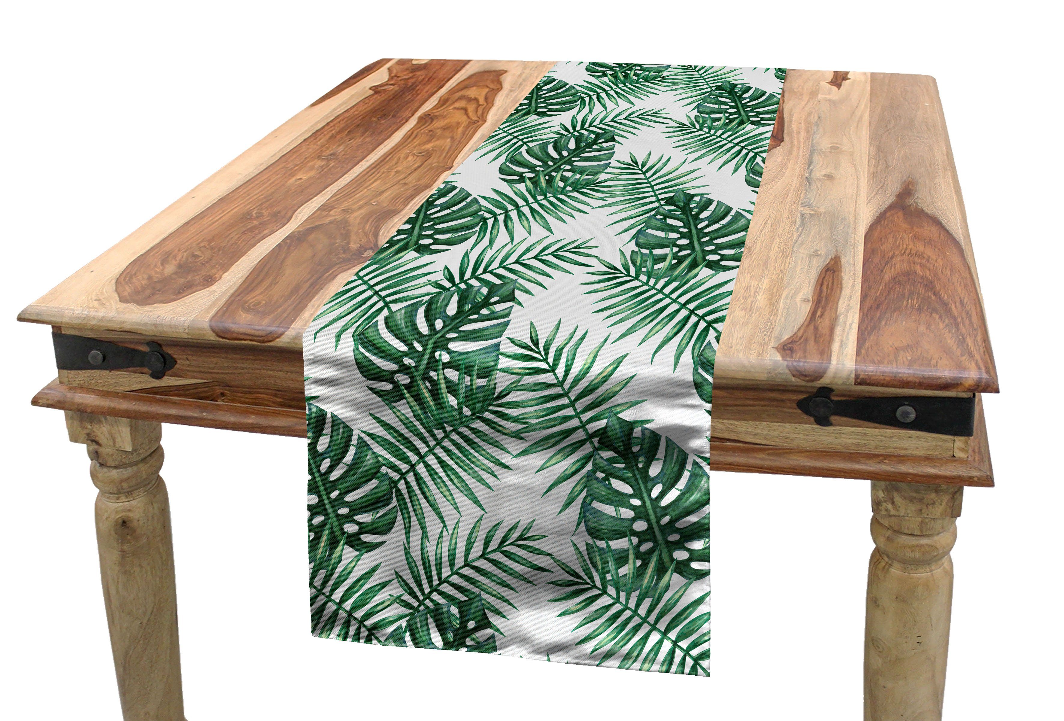 Blatt Banana Küche Mango Tischläufer Abakuhaus Esszimmer Dekorativer Palm Tischläufer, Rechteckiger Tree