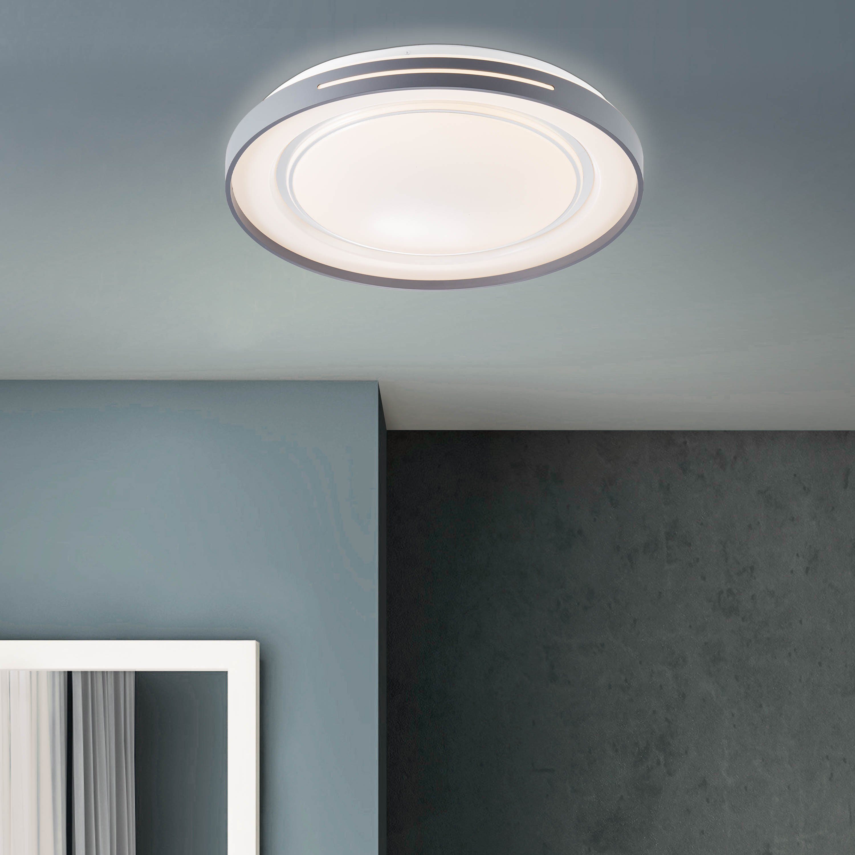 Lightbox LED Deckenleuchte, CCT - über Fernbedienung, LED fest integriert, warmweiß - kaltweiß, LED Wand- & Deckenlampe, 30 W, 2900 lm, 3000-6500 K, CCT & Nachtlicht