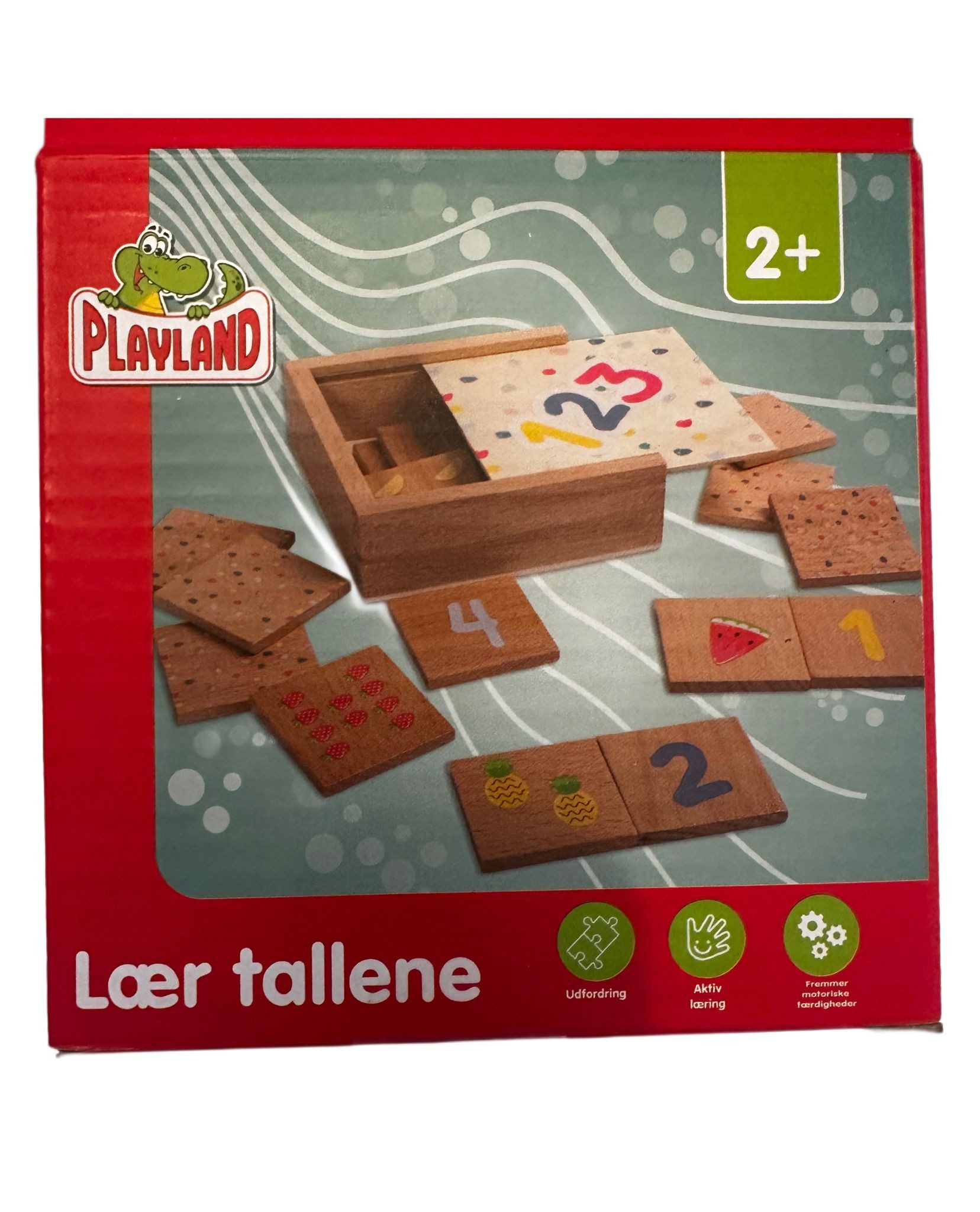 Playland Lernspielzeug Holz Lernspiel Set – Zahlen, Domino (Set, 1-St., Geschenk-Set), Lernspiele aus Holz: Zahlen, Uhrzeit & Tangram, ab 2/3 Jahren