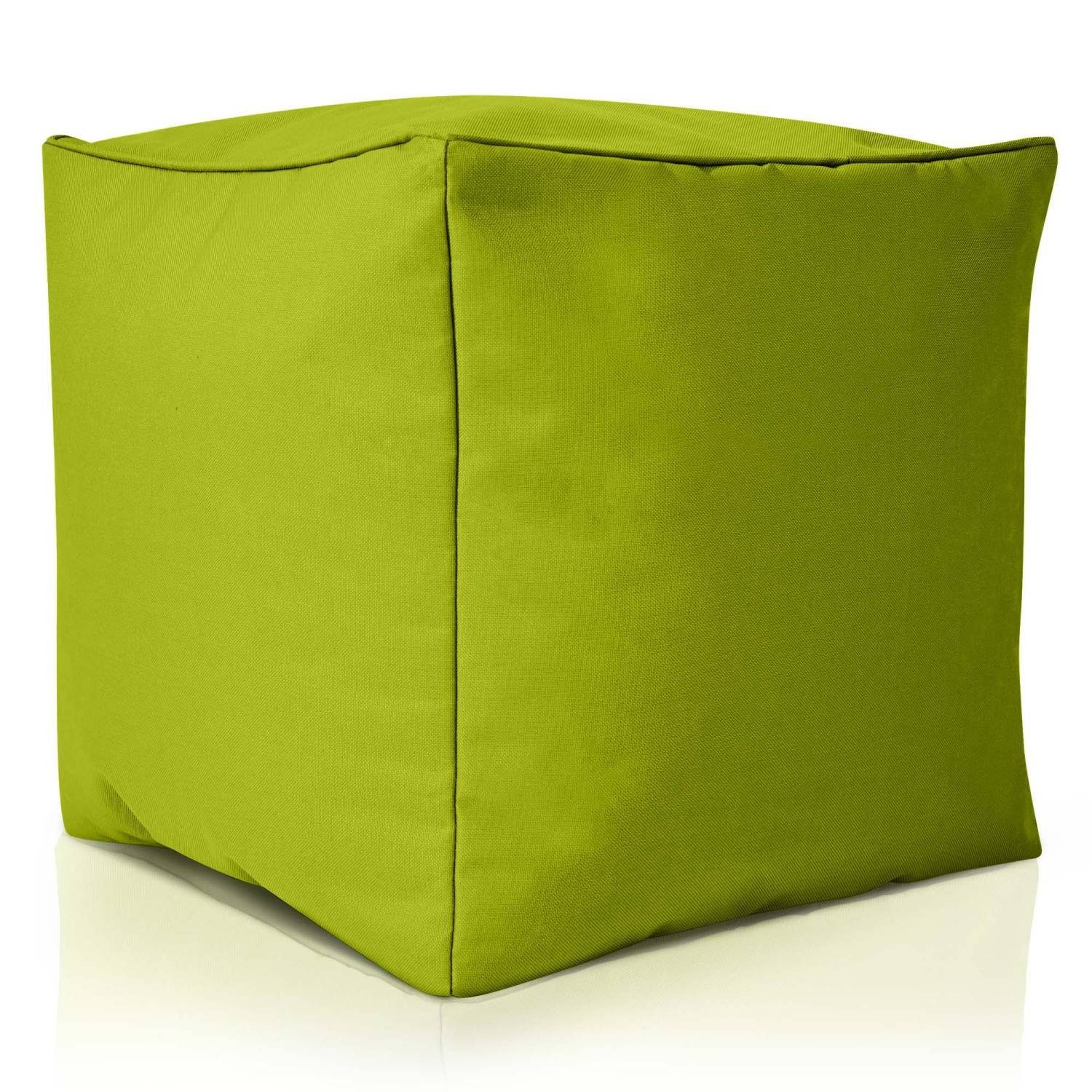 Bodenkissen Fußhocker Cube Fußkissen Bean für Sitz-Pouf Grün Green und - Sitzkissen Sitzhocker für 40x40x40cm Kinder Sitzsäcke), Erwachsene EPS-Perlen Sitzsack mit (Hocker Füllung,