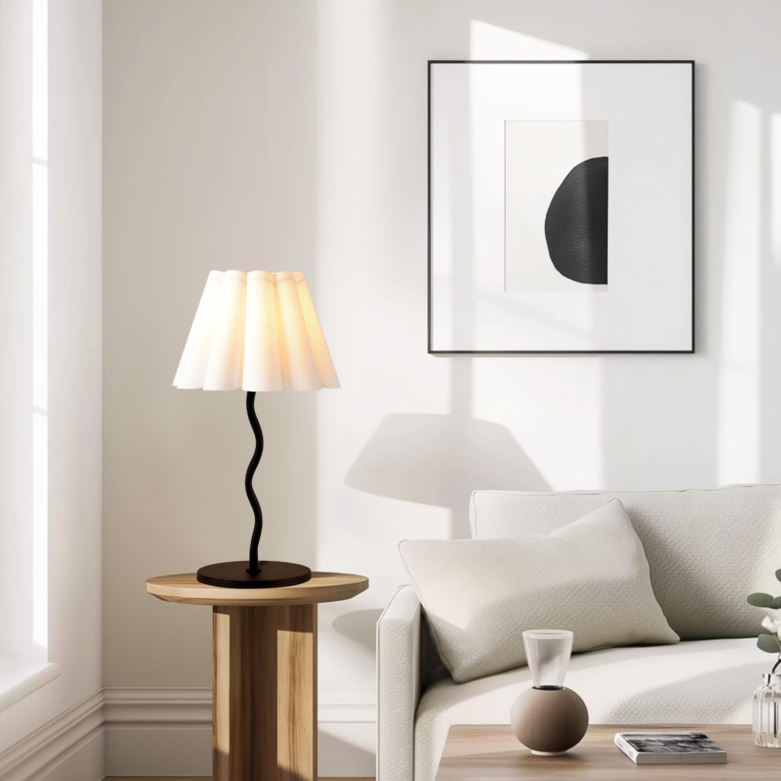 STANBOW Tischleuchte Nachttischlampe S-förmige Tischlampe aus Eisen, schwar günstig online kaufen