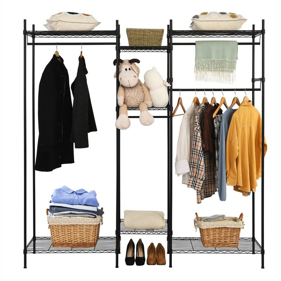 COSTWAY Kleiderschrank »Kleiderregal, Garderobenständer« mit 11 stufige  Ablage und 11 Stangen, verstellbar
