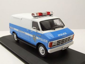 GREENLIGHT collectibles Modellauto Dodge Ram B250 Van NYPD Police 1987 blau weiß Modellauto 1:43 Greenlig, Maßstab 1:43