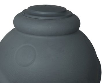 ONDIS24 Regentonne Amphore Wasserbehälter Wasserspeicher aus Kunststoff, 360 l, mit 2 Entnahmestellen und integriertem Blumenkübel