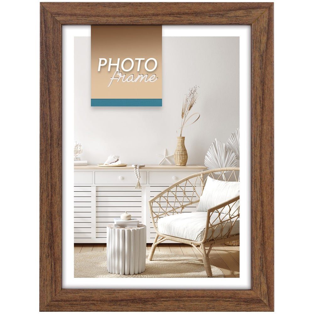 matches21 HOME & HOBBY Bilderrahmen Holz Bilderrahmen rechteckig Braun für günstig online kaufen