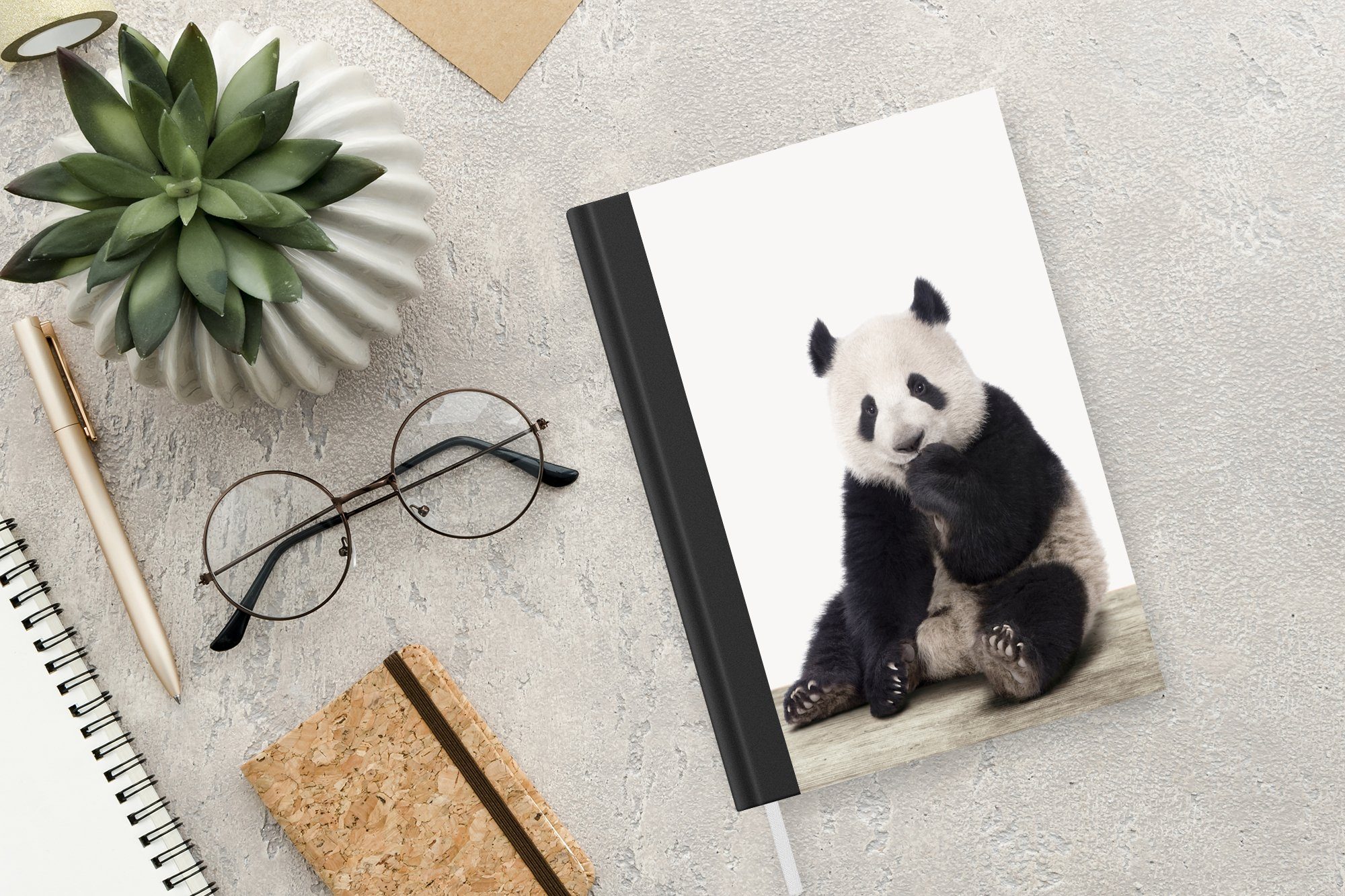 Journal, Tagebuch, - Seiten, 98 Mädchen Notizheft, Merkzettel, - Notizbuch MuchoWow Jungen Haushaltsbuch Pandabär, Panda A5, - Tiere -