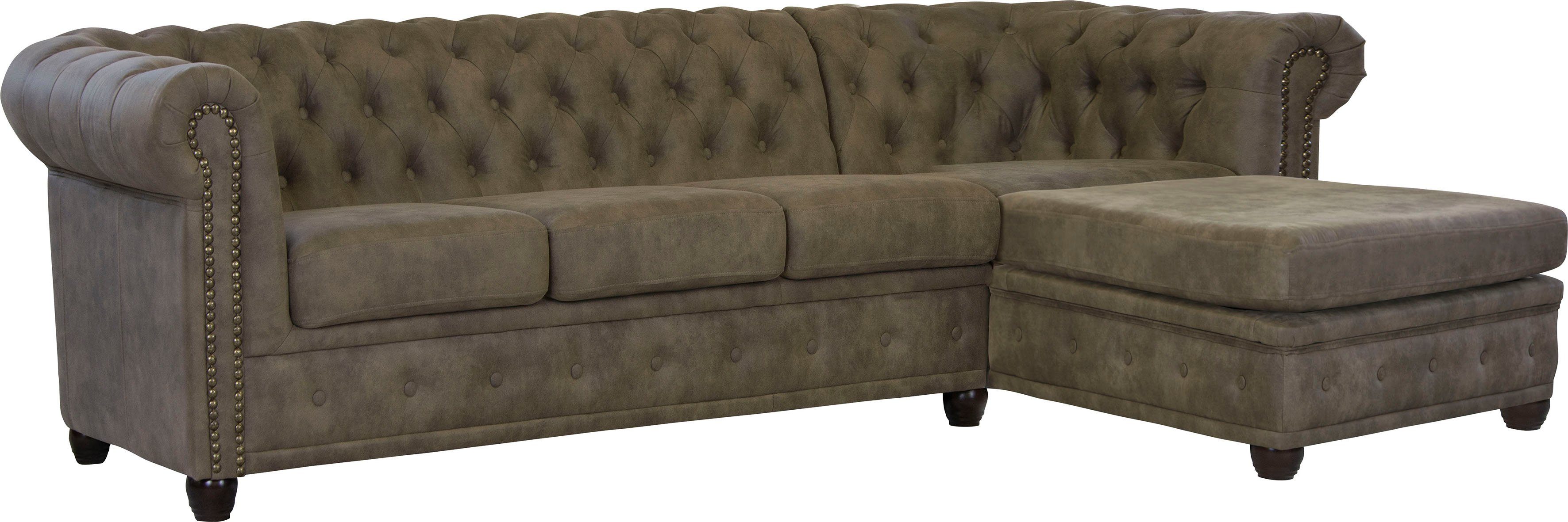 Home affaire Chesterfield-Sofa Rysum L-Form, Chesterfield-Optik günstig online kaufen