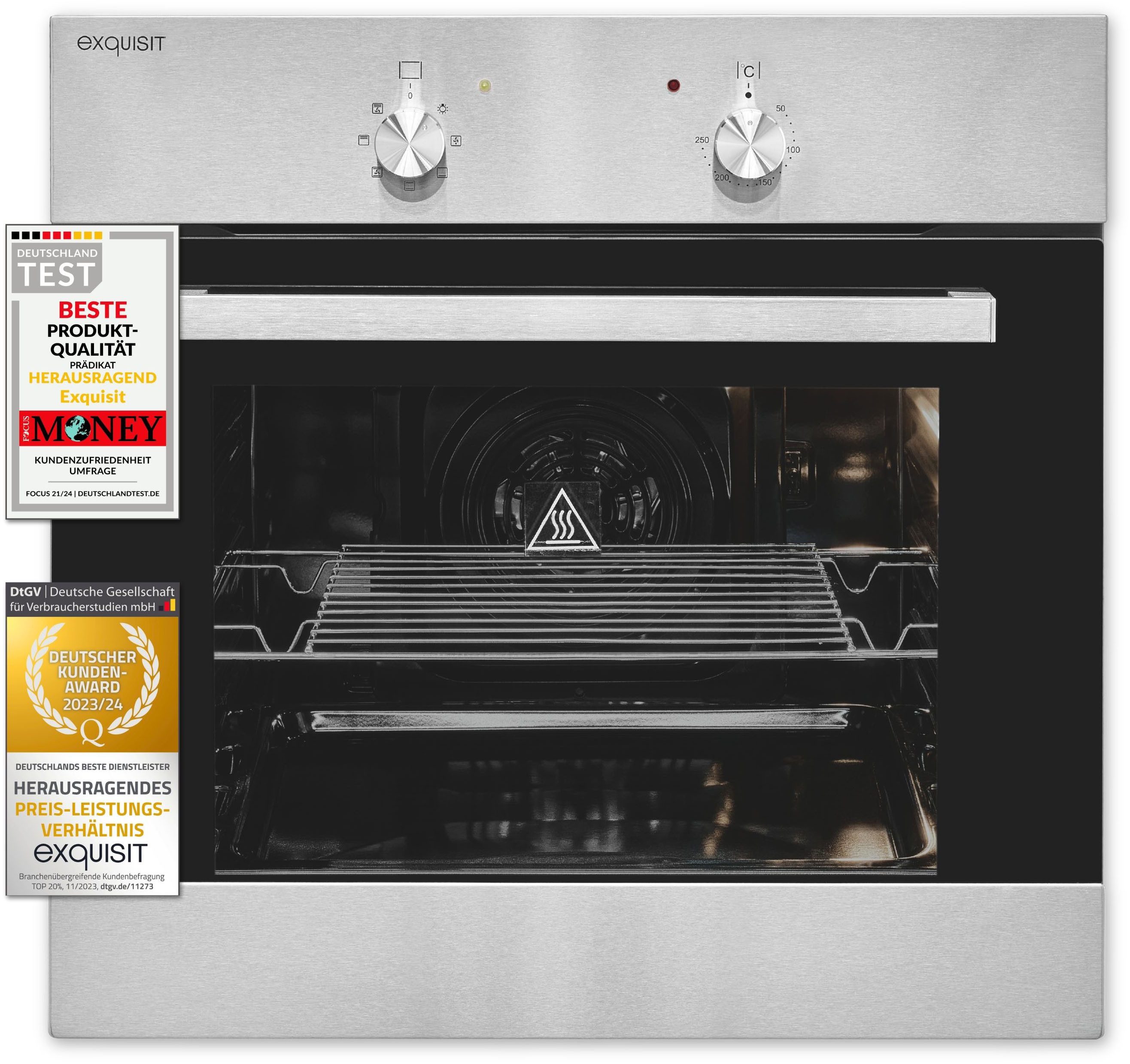 exquisit Einbaubackofen EBE 555-1.2 U, Perfekt für den Alltag – einfach backen, grillen & Aufläufe genießen!