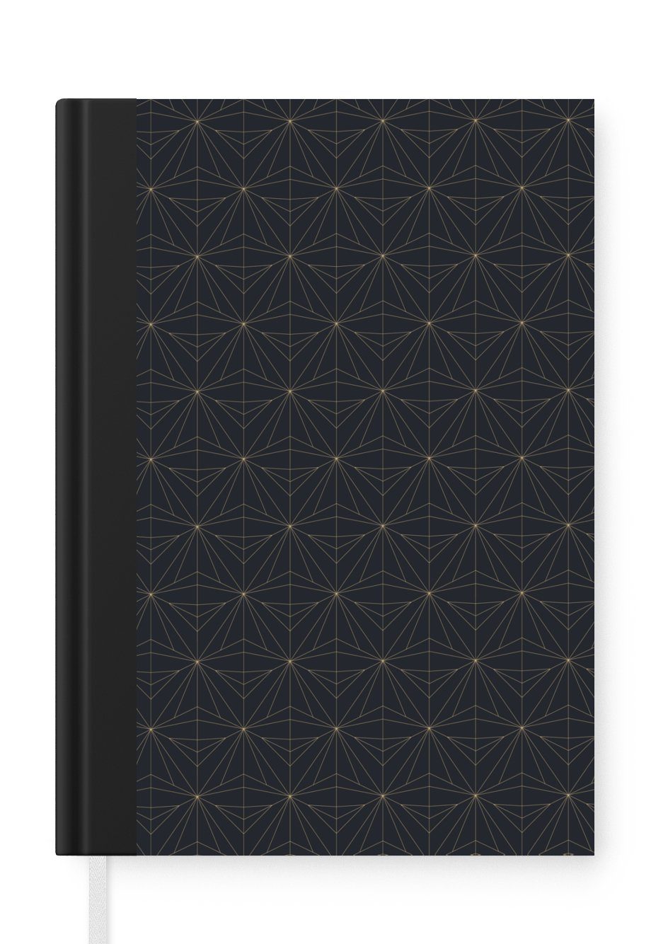 MuchoWow Notizbuch Geometrische 98 - Merkzettel, Notizheft, Haushaltsbuch - Art Journal, Seiten, Schwarz, A5, Formen Tagebuch, Modernismus déco 