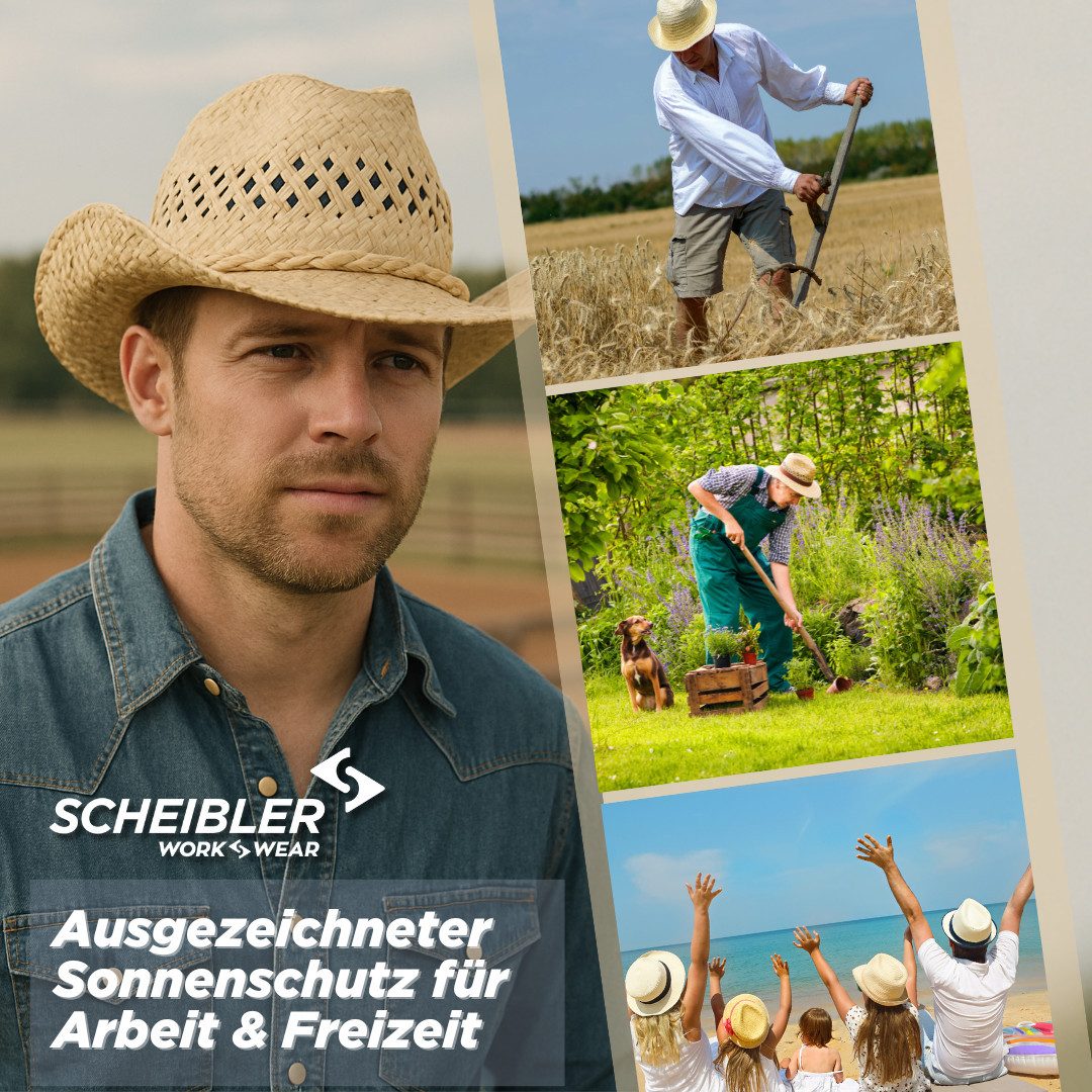 SCHEIBLER WORKWEAR Strohhut Strohhut Cowboy Modisches & lässiges Design, hervorragender UV-Schutz – Bild 4 von 4