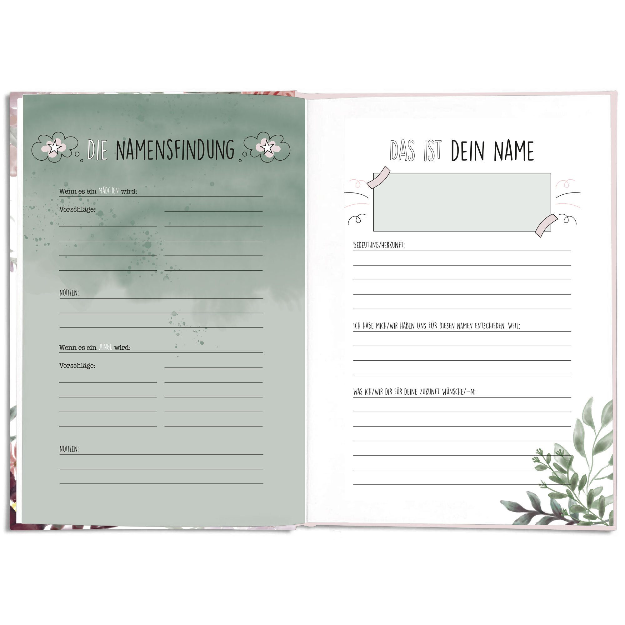 CUPCAKES & KISSES Tagebuch Schwangerschaftstagebuch für werdende Mamas – Bild 5 von 5