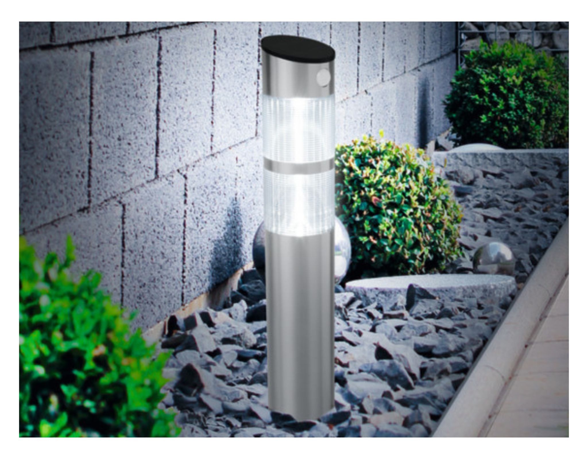 Livarno home Gartenleuchte Solar-Gartenleuchte Gartenlampe Bodenleuchte Erdspieß rund matt