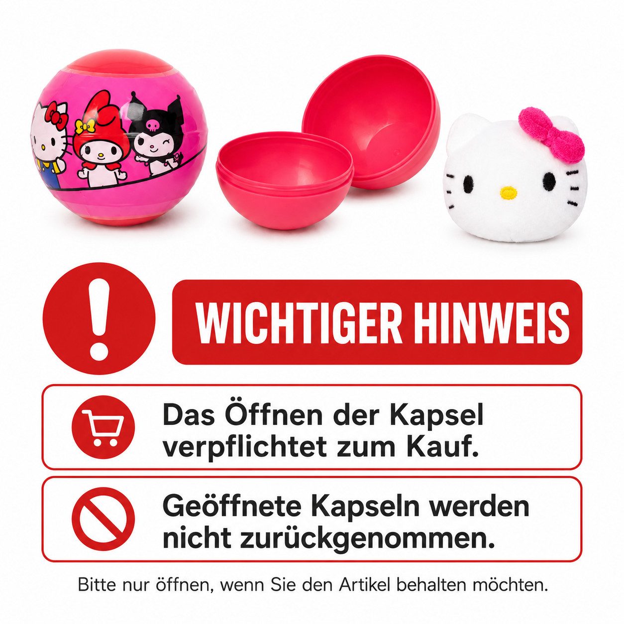 SANRIO Spielfigur Hello Kitty and Friends Mystery Kapsel Plüschfigur zufällig Figur, (Spar-Set, 1-tlg), Überraschungskugel mit weicher Sammelfigur, nicht wählba – Bild 5 von 5