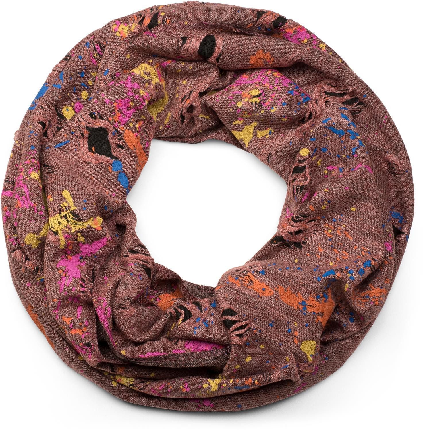 styleBREAKER Loop Loop mit Farbklecksen im Used Look, (1-St)