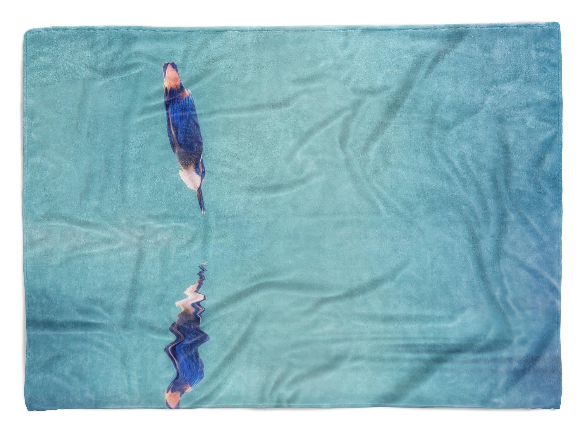 Handtuch Kingfishe, Art Handtuch (1-St), Saunatuch Kuscheldecke Handtücher Tiermotiv Strandhandtuch Baumwolle-Polyester-Mix Eisvogel Sinus mit