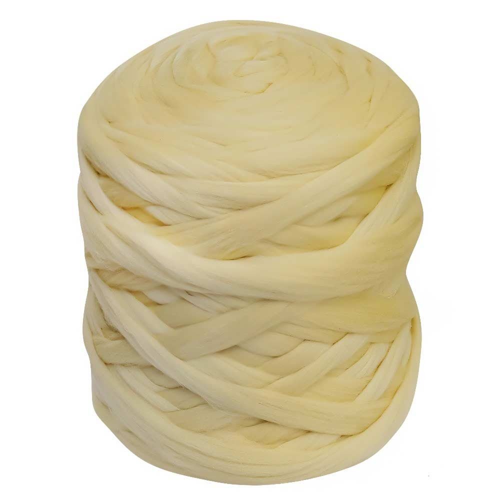 maDDma 1m Filzwolle Märchenwolle Meterware Bastelgarn, 004 elfenbein