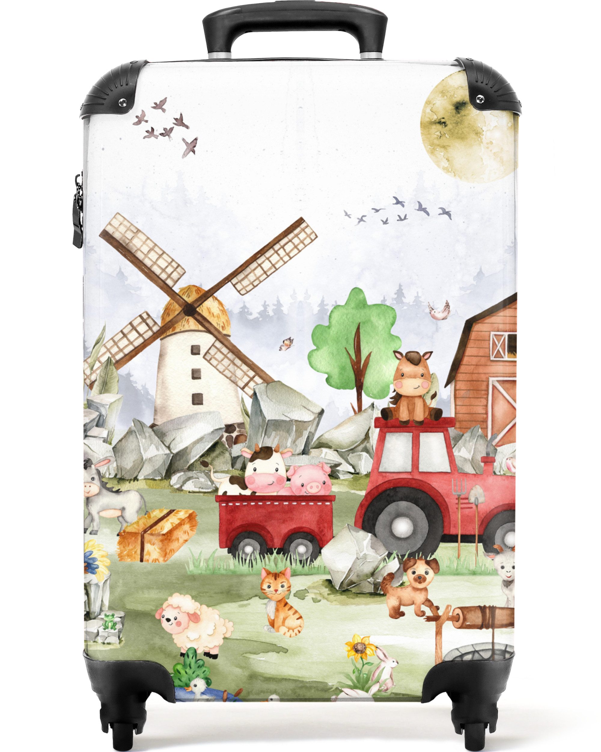 Kinderkoffer Bauernhof - Tiere - Traktor - Jungen 55x35x20cm