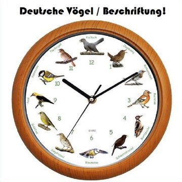 Luna24 simply great ideas... Wanduhr Wanduhr Vogelstimmenuhr mit heimischen Vogelstimmen - Topseller! (Nachtautomatik, d.h. in der Nacht schlafen die Vögel)