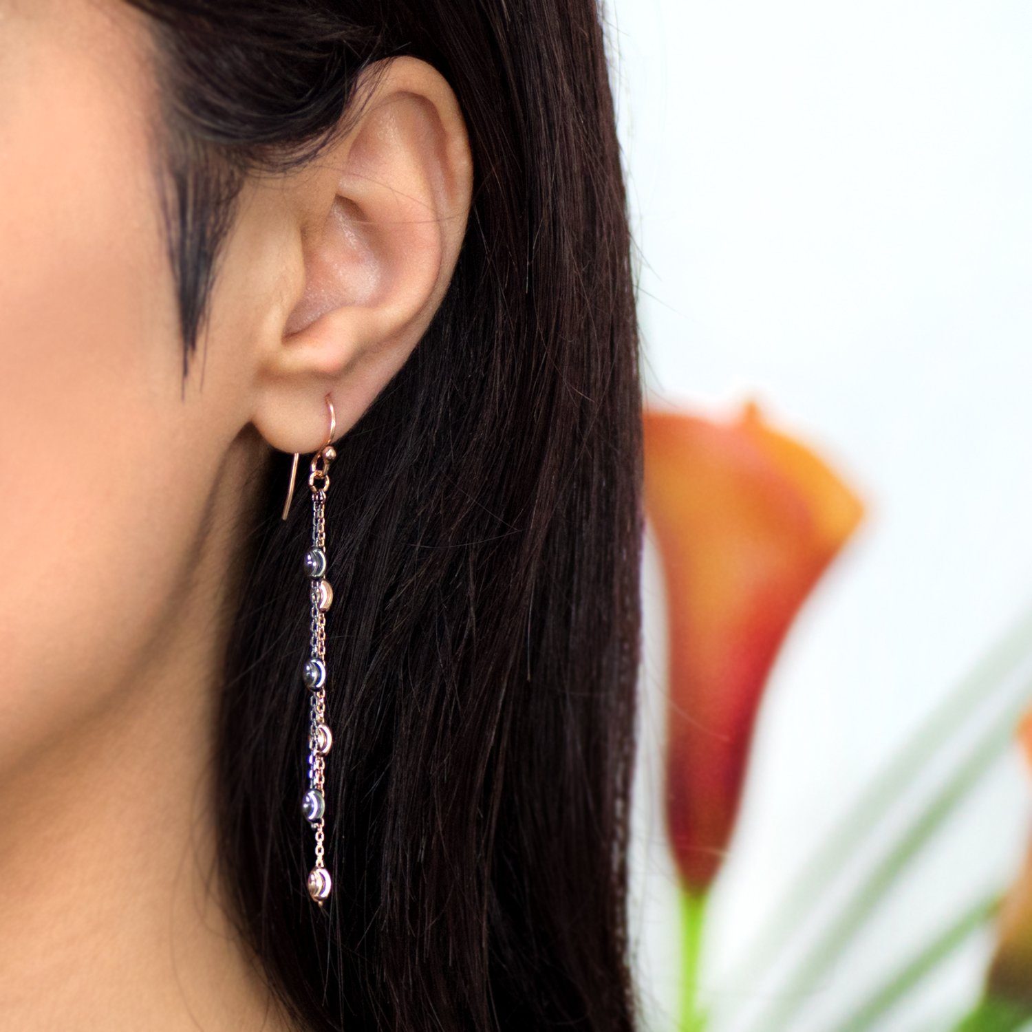 Materia Paar Ohrhänger Damen Bicolor Glitzer SO-360, aus 925 Sterling Silbe günstig online kaufen