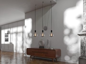 LUCE Design Pendelleuchte, ohne Leuchtmittel, minimalistische Industrial für über-n Esstisch hängend, Schwarz L: 5m