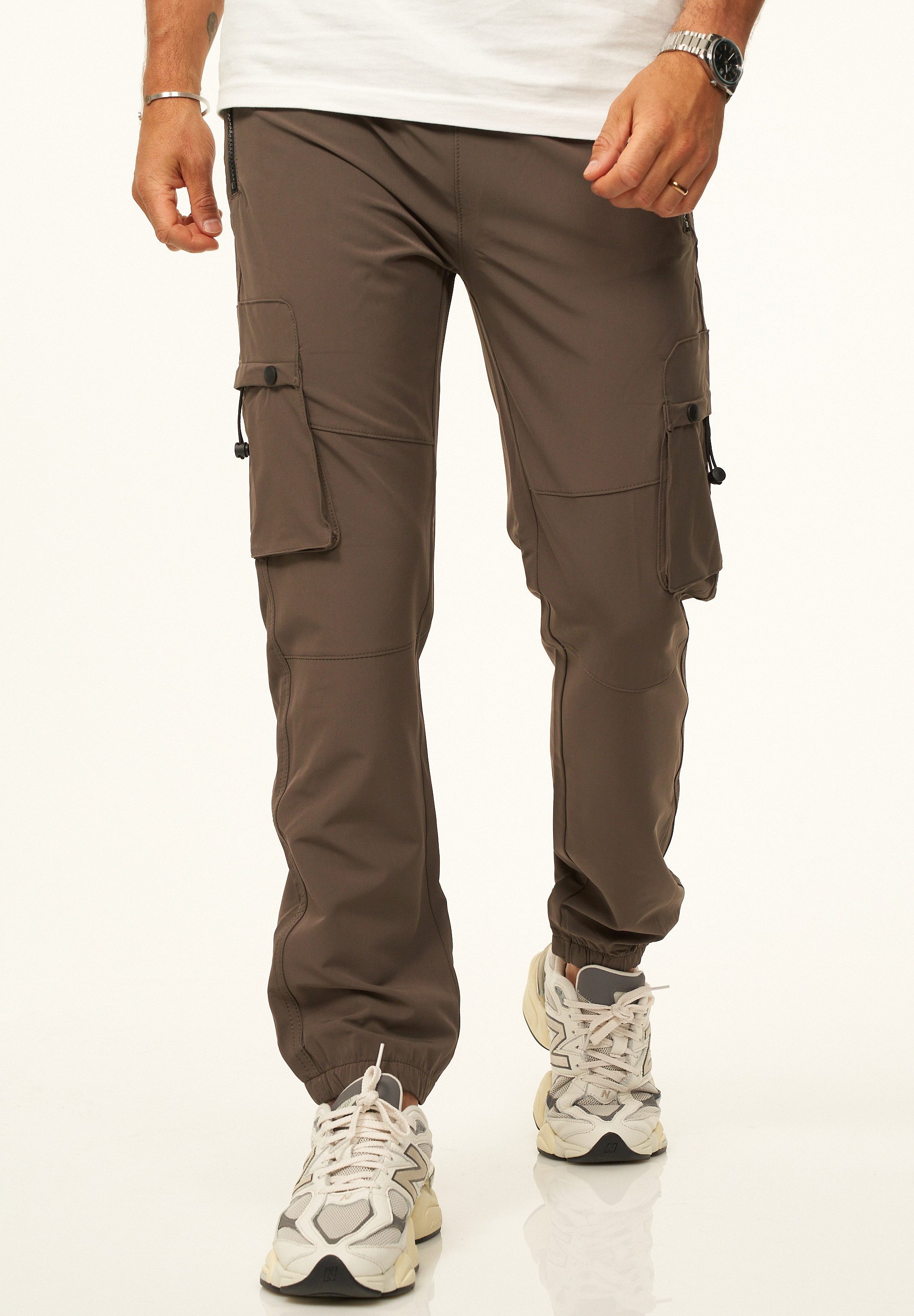 SOULSTAR Cargohose als Tech-Pants mit Cargo Taschen - Freizeithose Herren Jogger-Hose Jeans mit Gummibund & Tunnelzug Outdoorhose