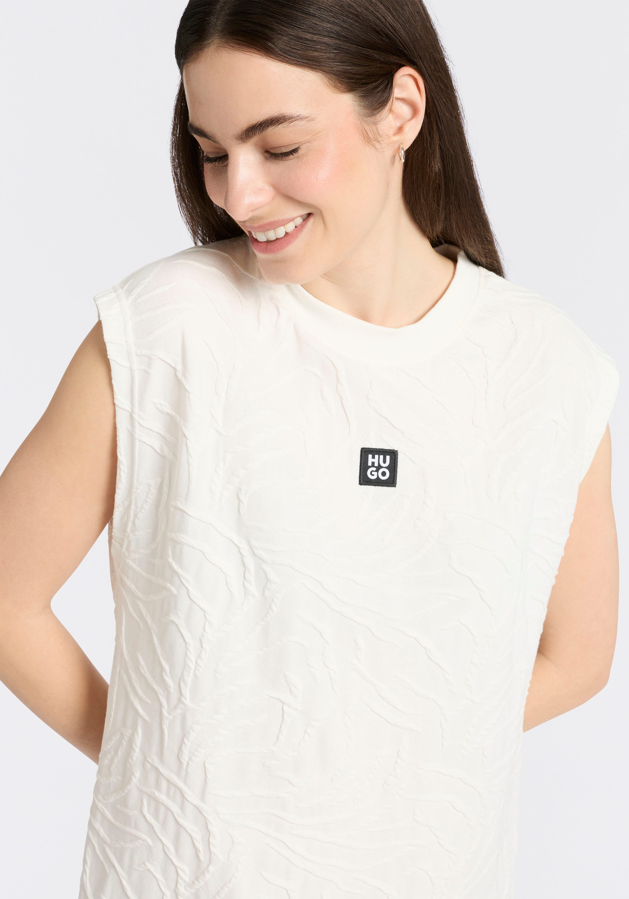 HUGO Strandkleid ZEB Strand Cover Up, Rundhals