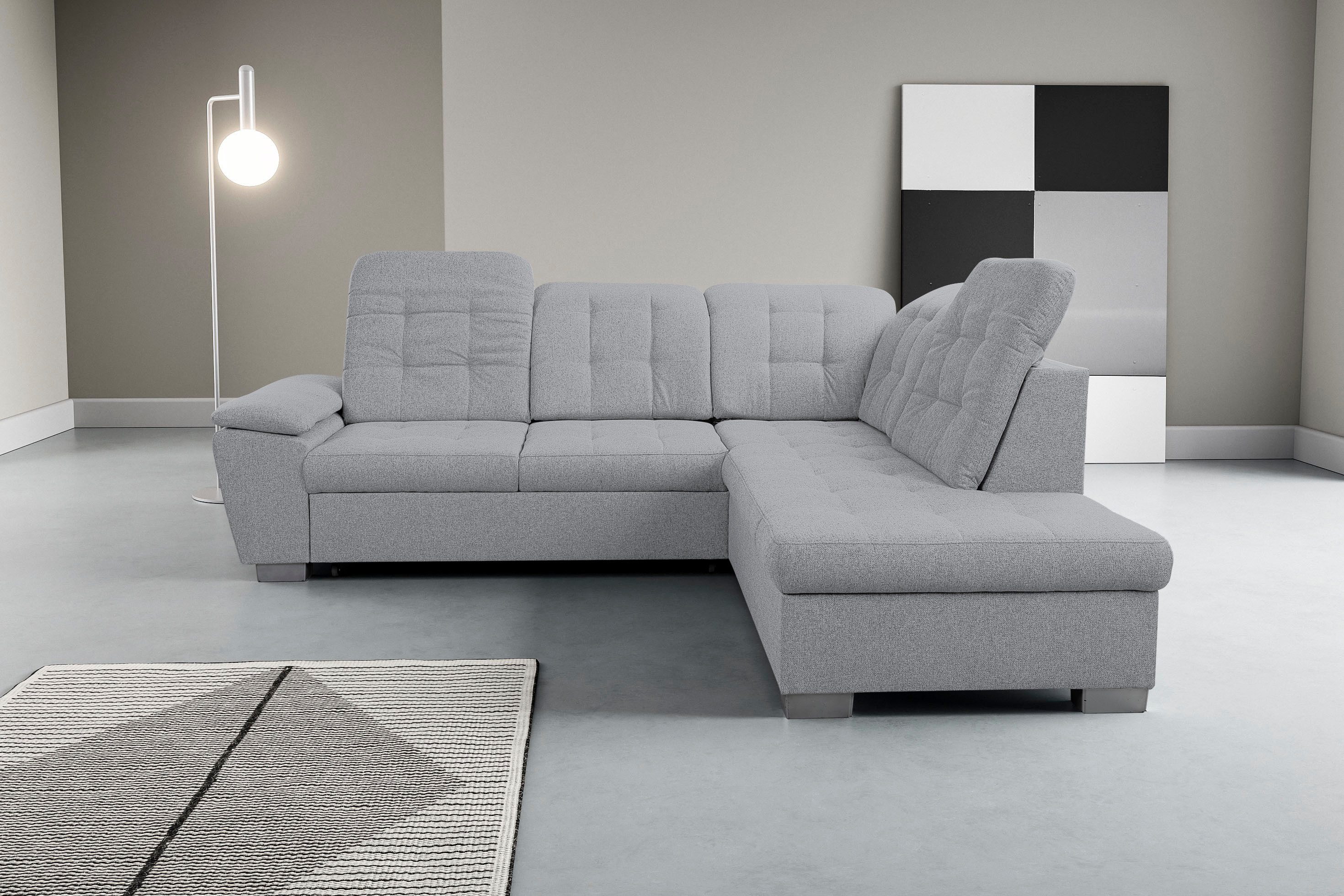WERK2 Ecksofa Bonny inkl. Kopfteilverstellung, Bettfunktion, Stauraum, Breite 265cm, Komfortwunder mit Schlaffunktion, verstellbarem Kopfteil & Stauraum.