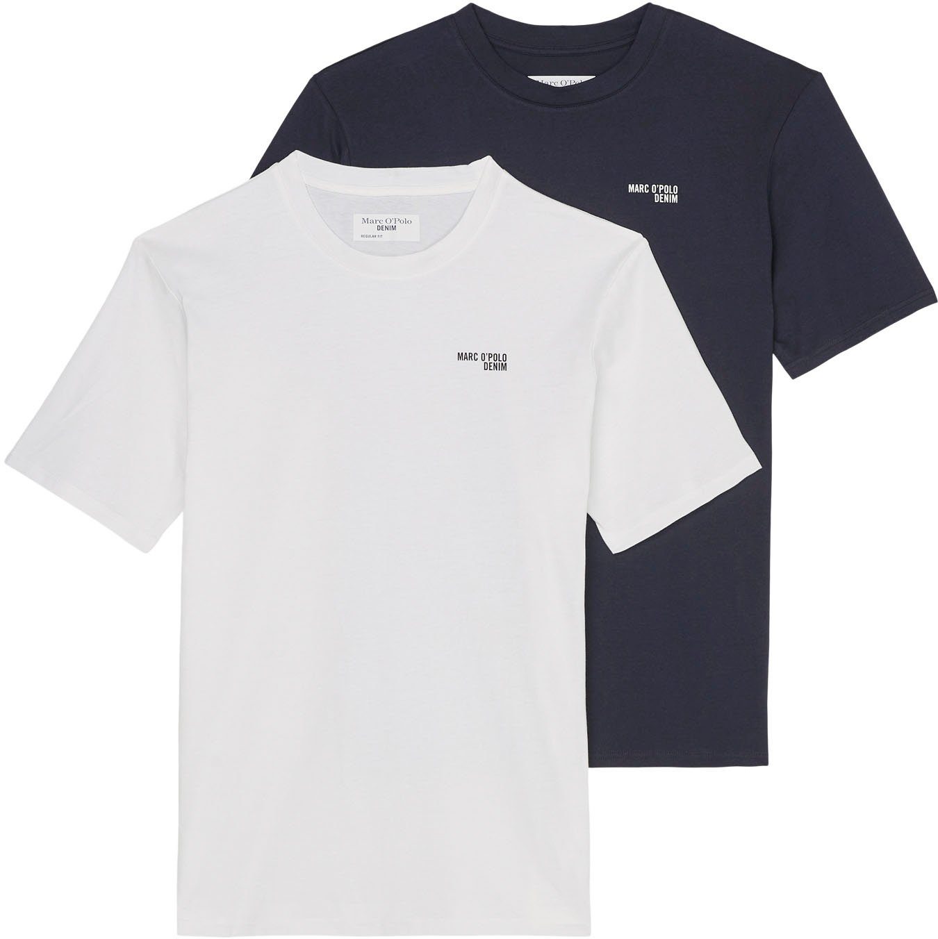 Marc O'Polo DENIM T-Shirt (2er-Pack) mit Logo-Print vorne kleinem