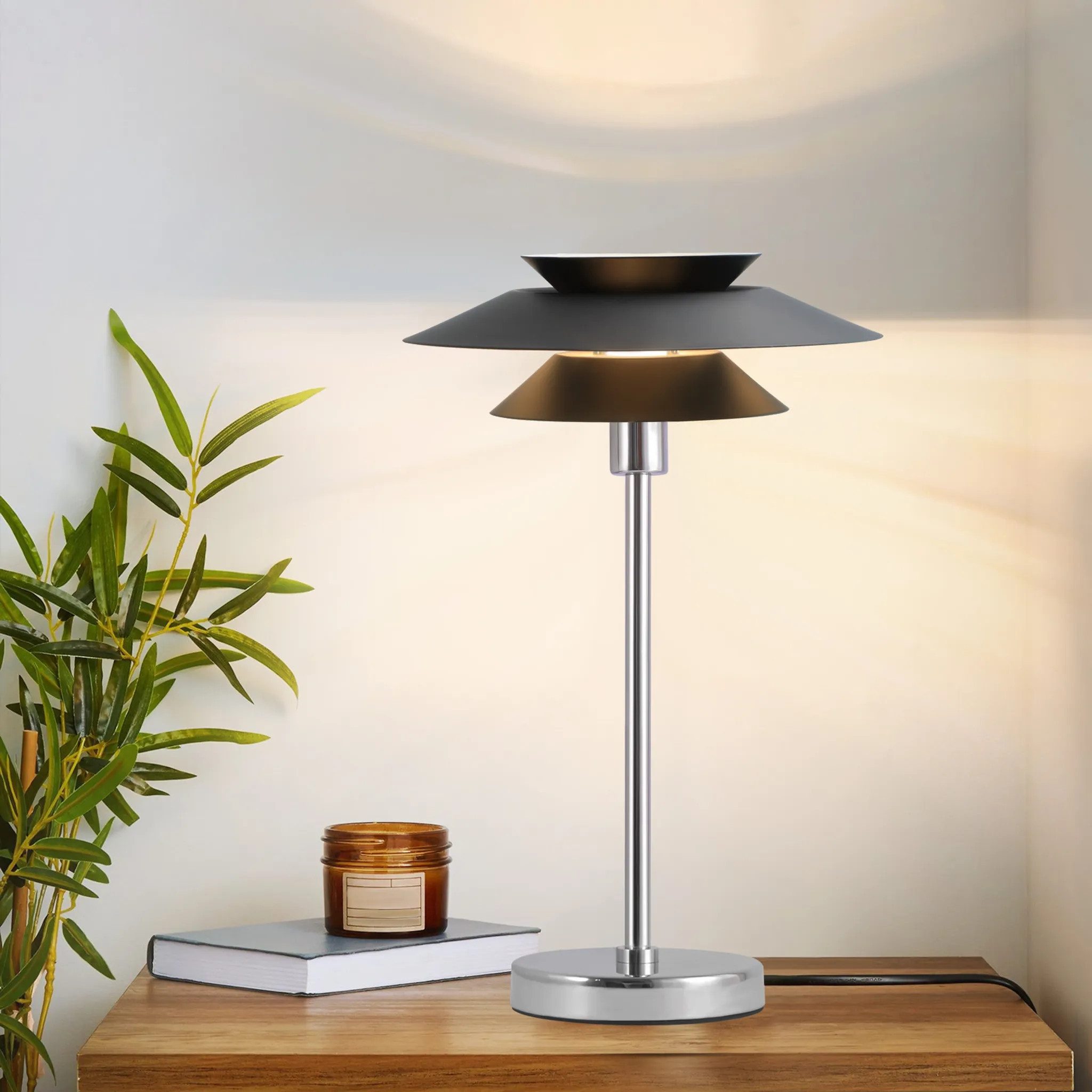 Nettlife Nachttischlampe Vintage Schwarz E14 Wohnzimmer günstig online kaufen