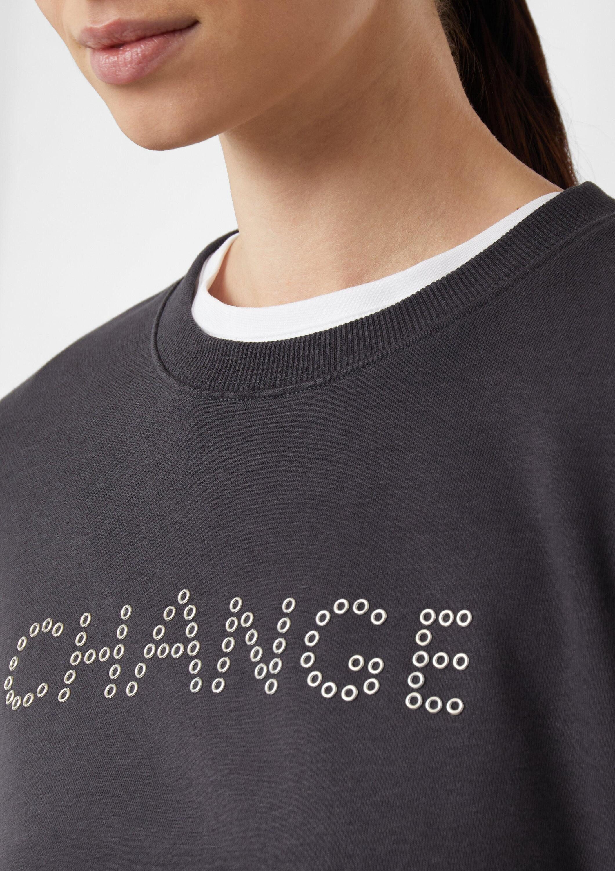 comma Sweatshirt Sweatshirt Sweatshirt mit Nieten-Artwork