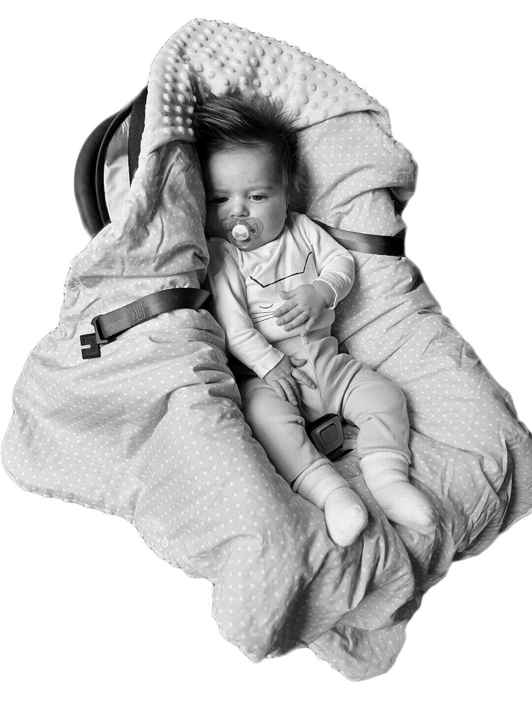 Einschlagdecke Minky Babydecke Baby Kapuze mit Decke Divita-Mode für, Einschlagdecke 100x100 cm