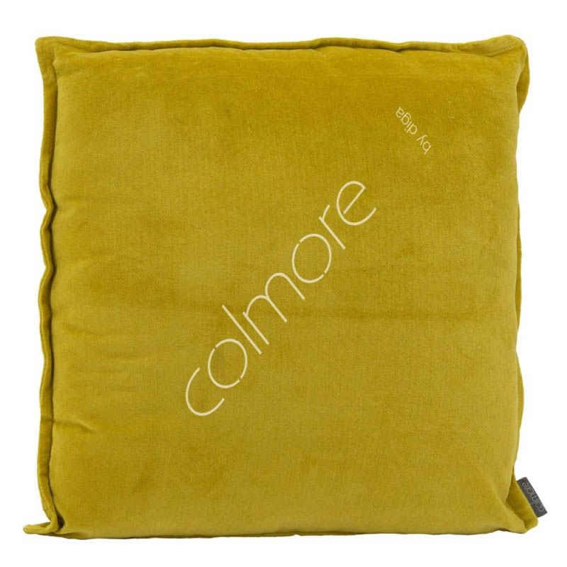 colmore Zierkissen Kissen Sofa Gelb Ocker Samt Modern Baumwolle Colmore 50 cm