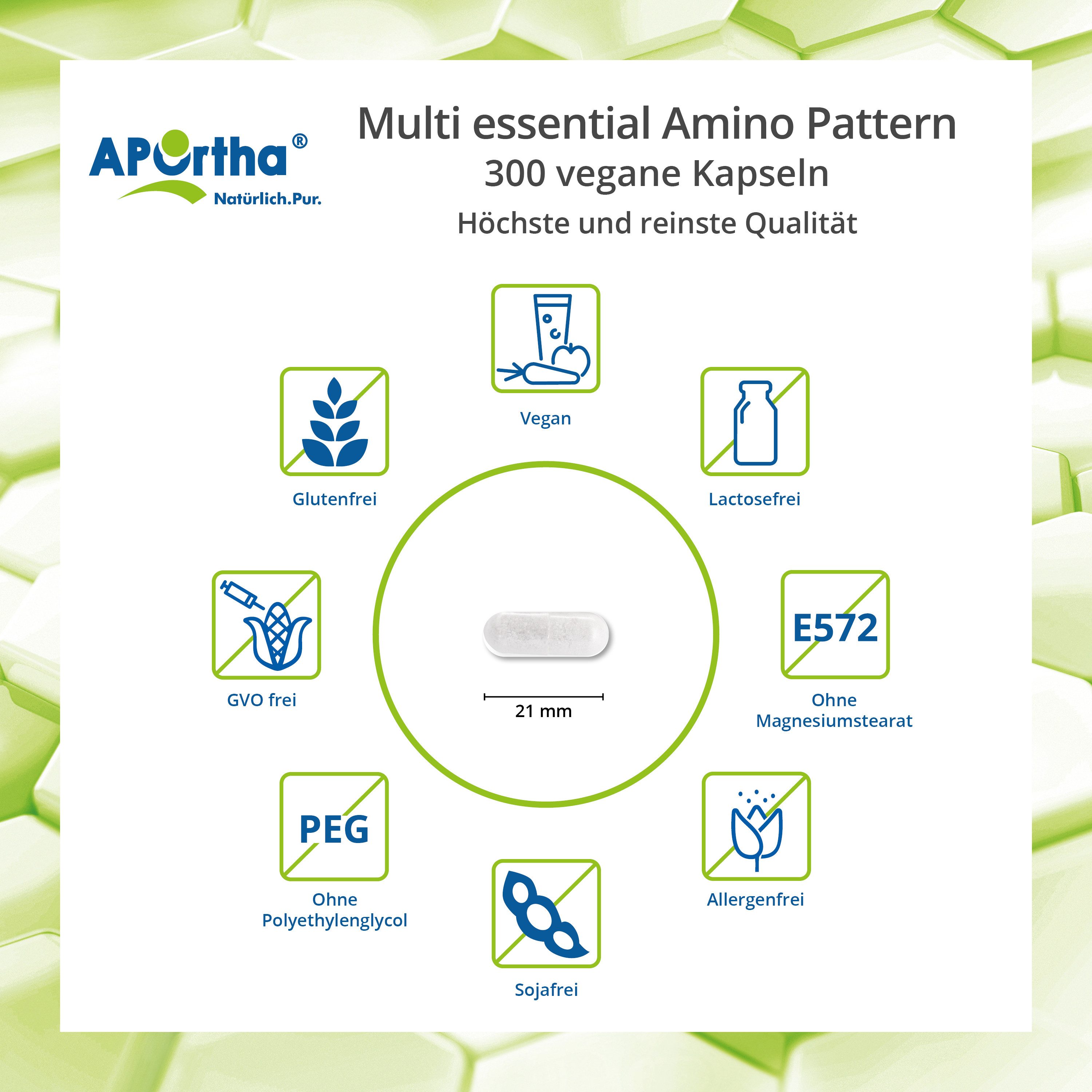 APOrtha APOrtha® Multi essential Amino Pattern 500 mg - 300 vegane Kapseln, 183 g