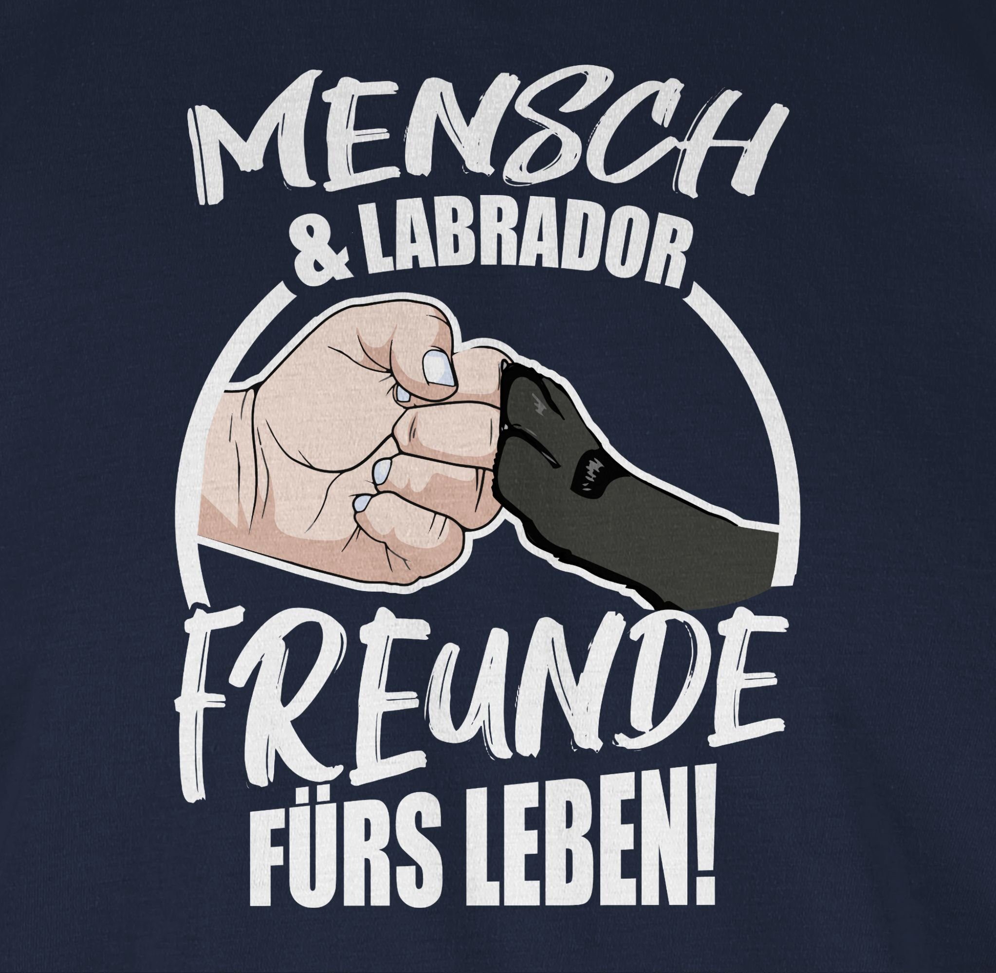 Shirtracer T-Shirt Mensch & Labrador Blau Geschenk für 2 fürs Hundebesitzer Leben Navy Freunde