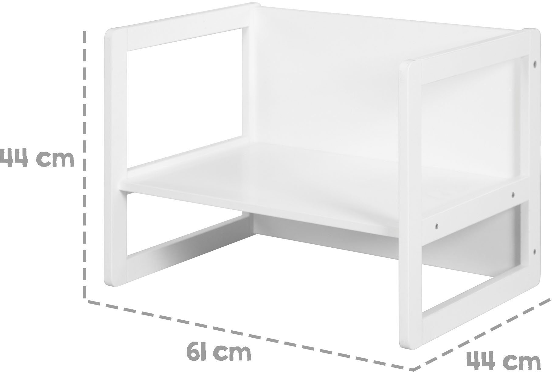 roba® Kindersitzgruppe mit weiß, verwendbar 3in1, verschiedenen Höhen als Wendehocker 3