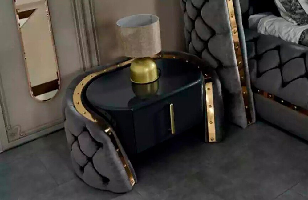 JVmoebel Komplettschlafzimmer Schlafzimmermöbel in modernem Design mit Holzoberfläche, (6-tlg., Bett/Schminktisch mit Spiegel/2x Nachttische/Kleiderschrank/Bank – Bild 4 von 5