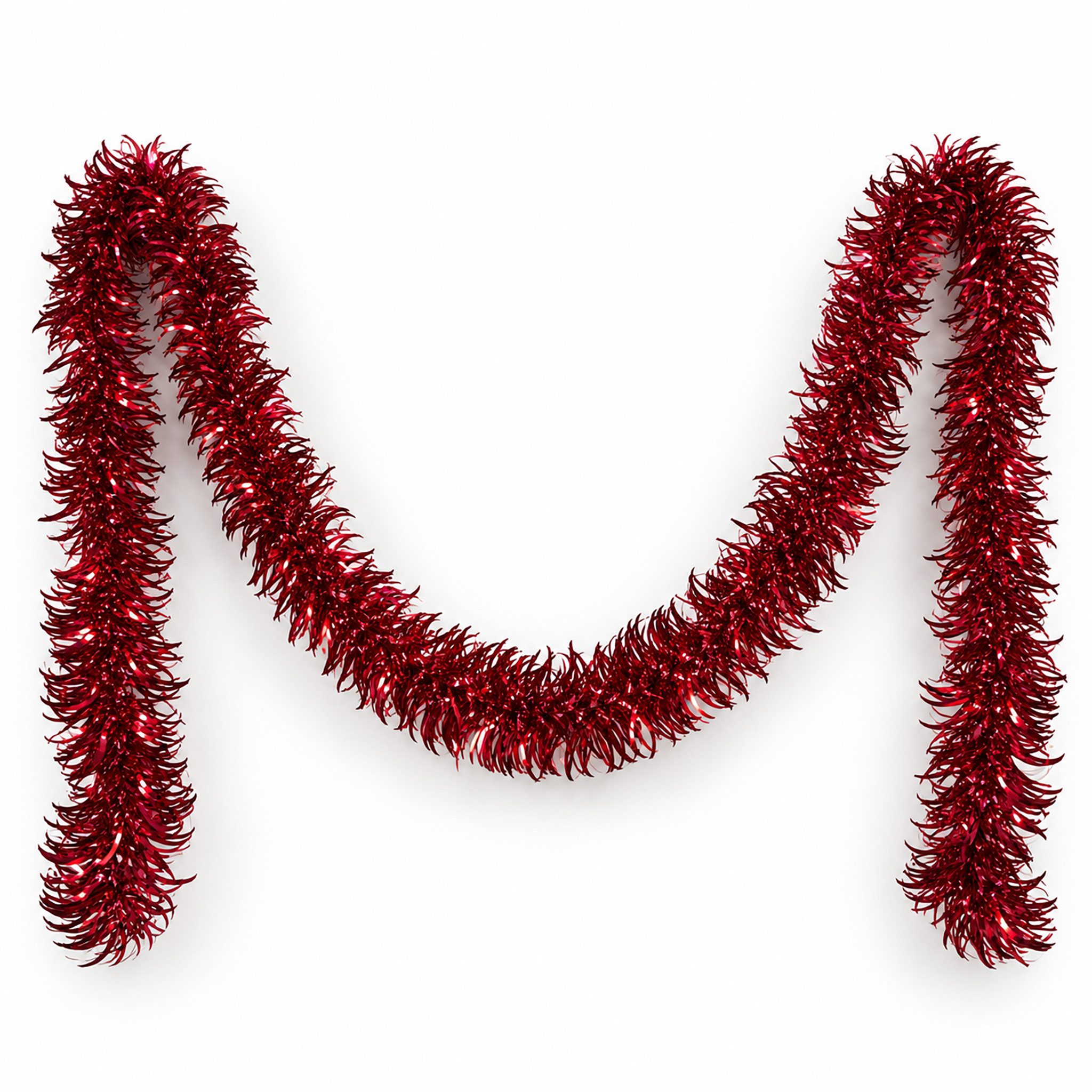 Kaemingk Girlanden, Weihnachtsgirlande Lametta 10cm x 2,7m Rot