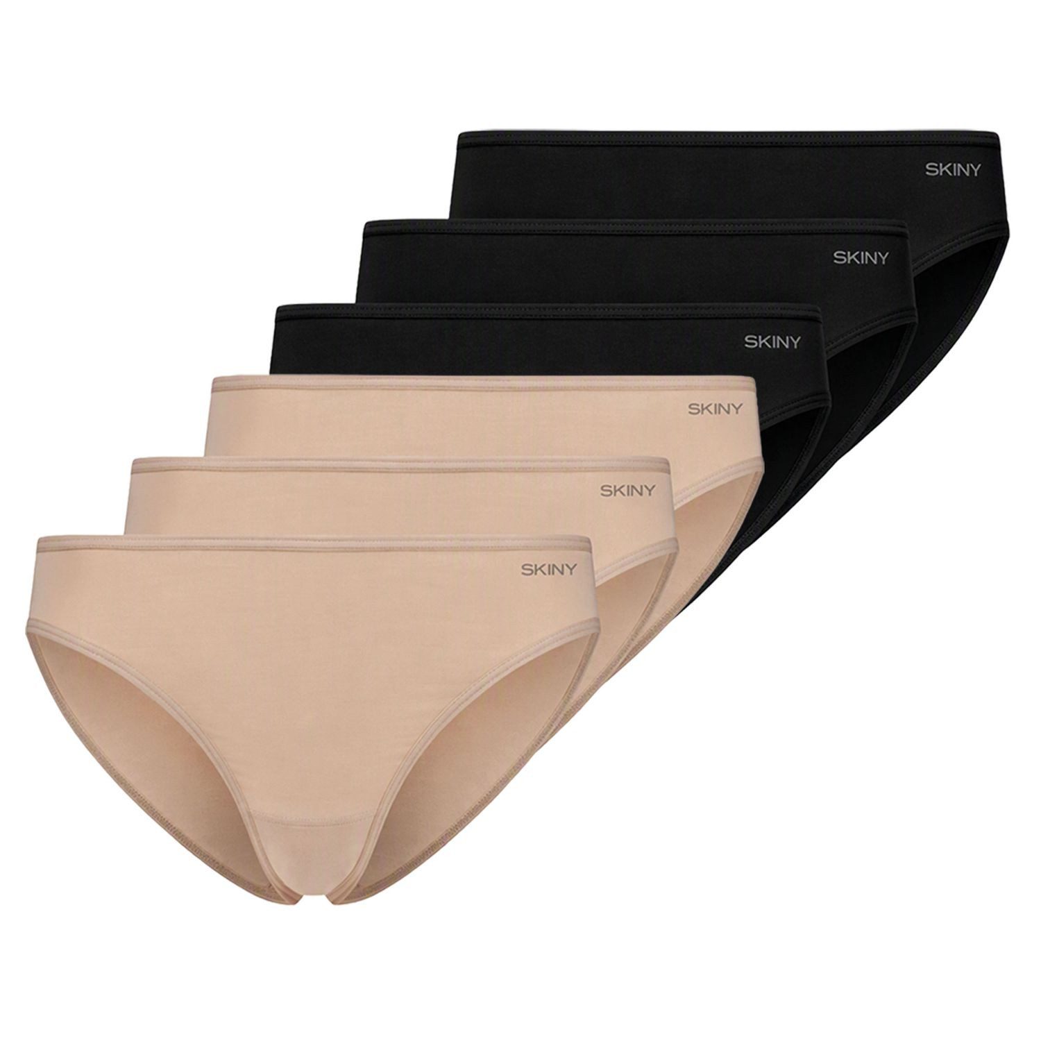 Skiny Bikinislip COTTON STRETCH (Set) flache Verarbeitung an Bund und Beinabschluss im 6er Sparpack