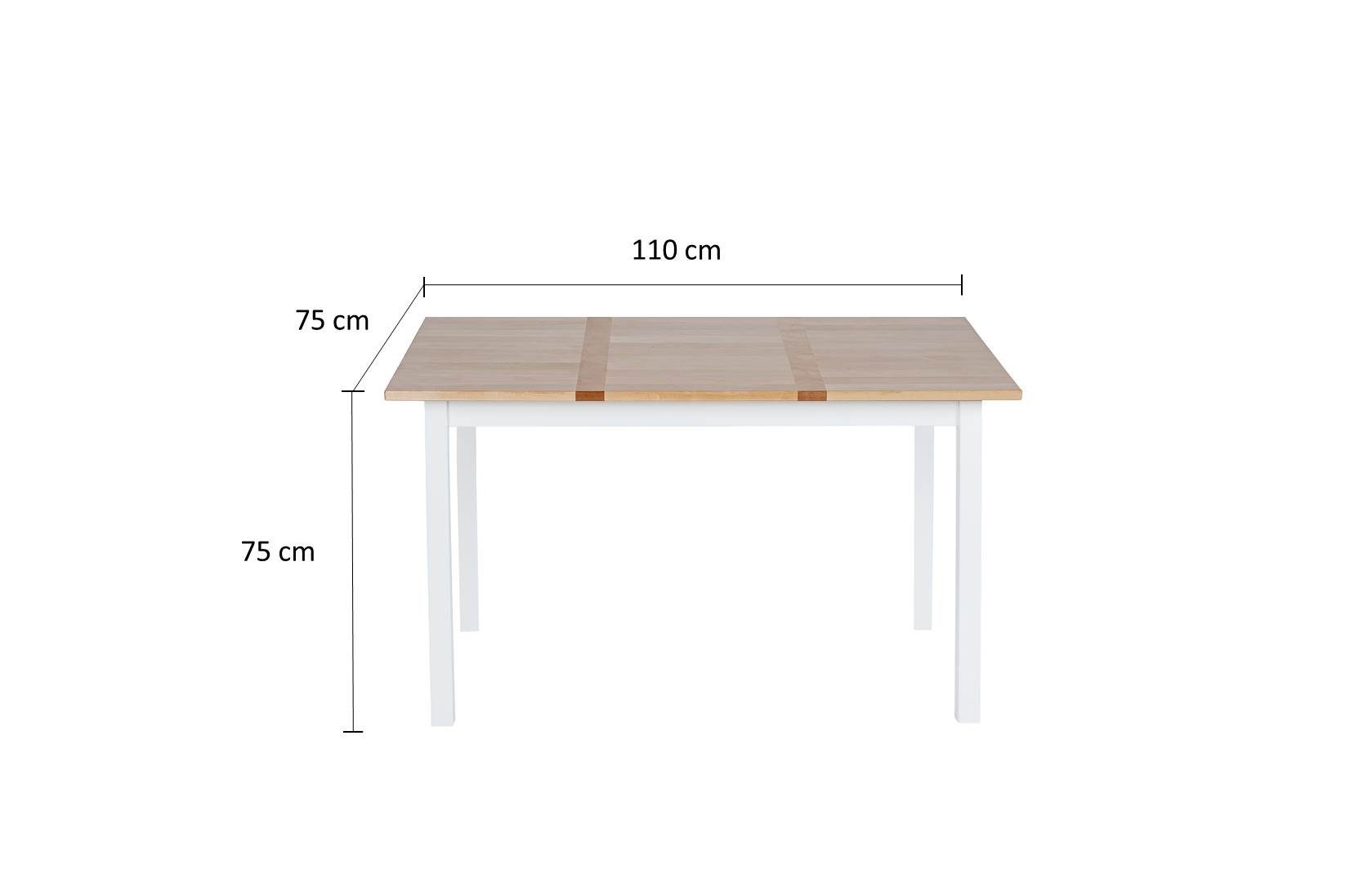 kundler home Esstisch 'Der Echthölzerne' Küchtentisch, Tisch Birke Massivholz 110x75 cm, Massivholz Tischplatte Birke in A+ Qualität