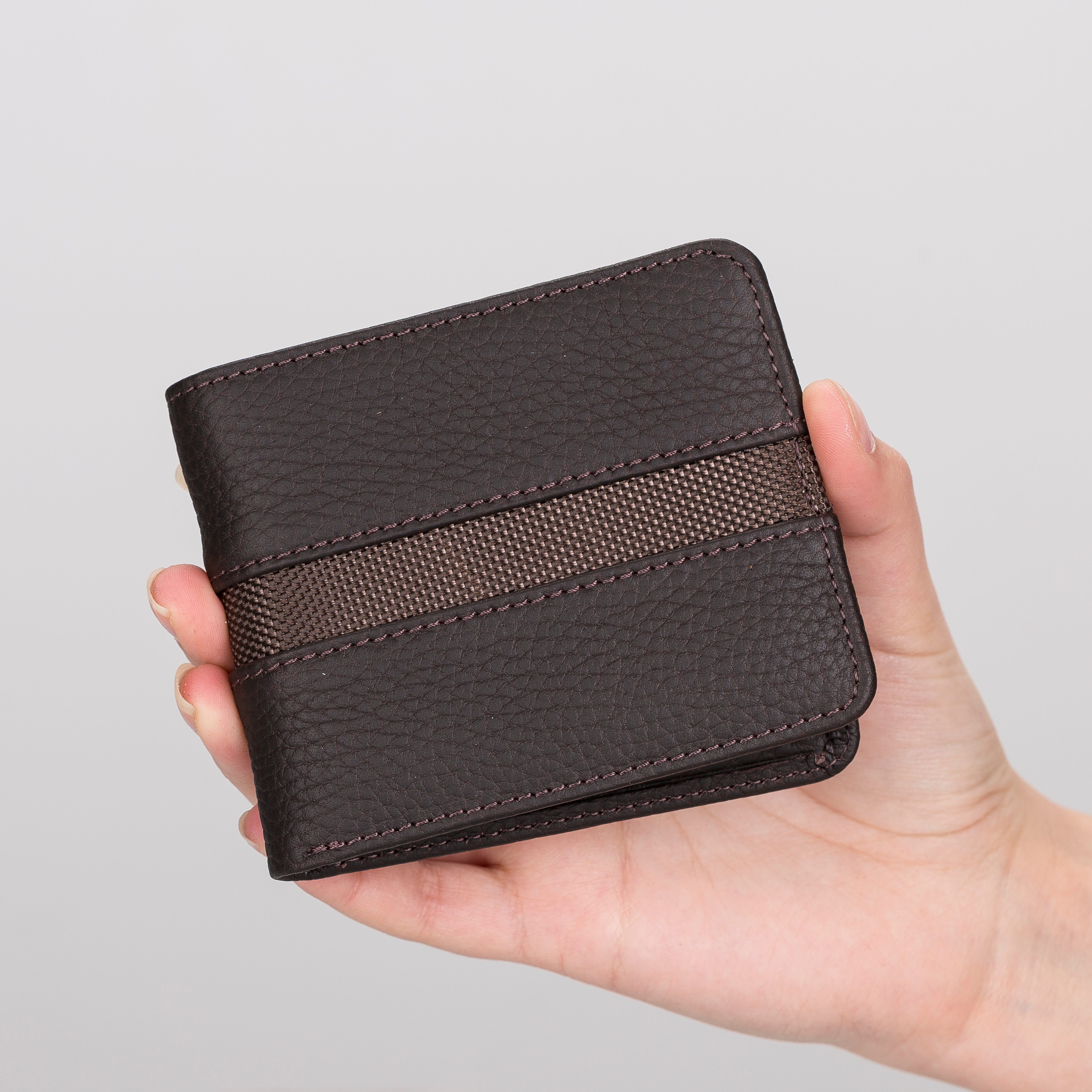 Renna Leather Geldbörse Herren Geldbörse mit Ausklappbarem Ausweisfach