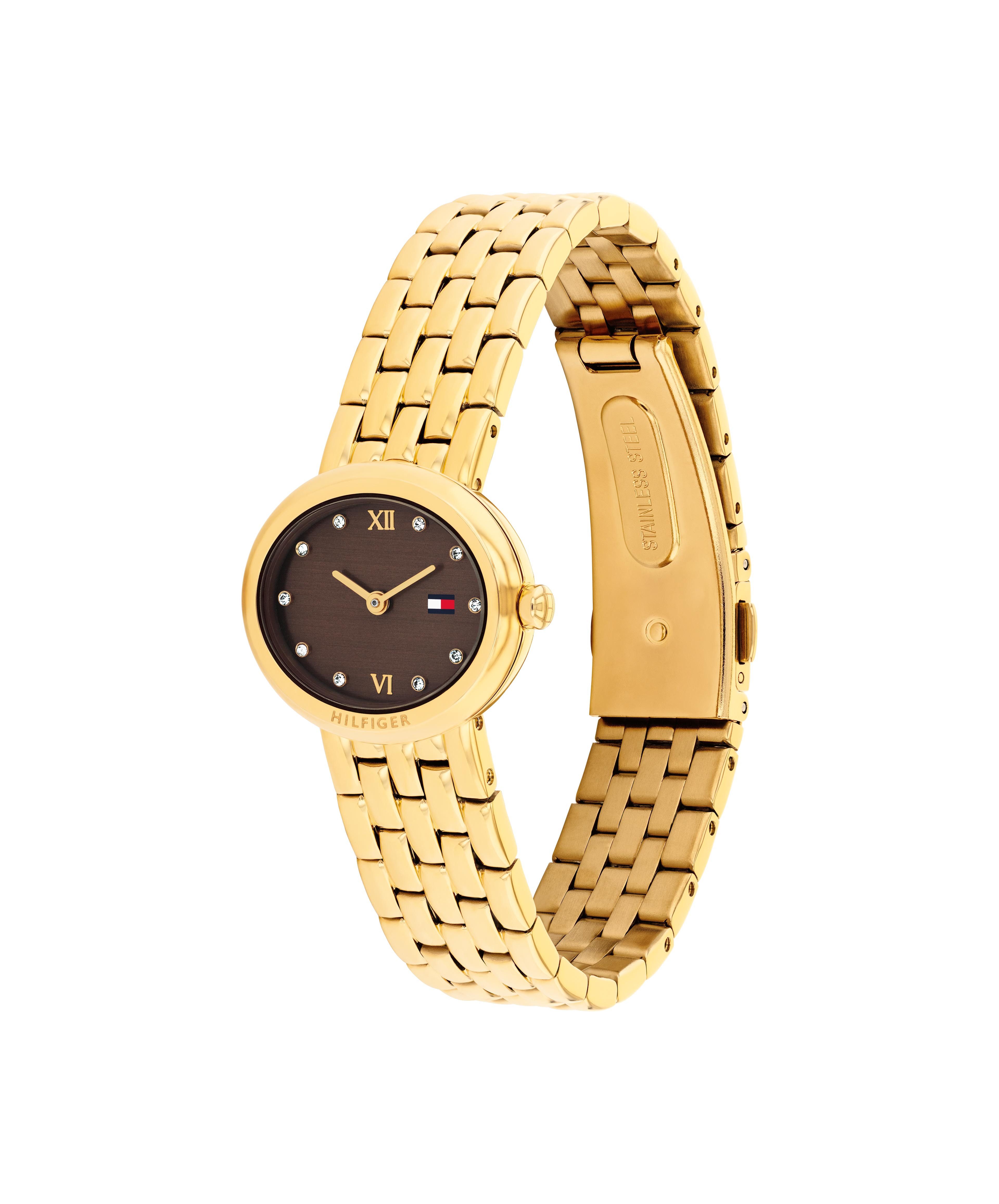 Tommy Hilfiger Quarzuhr MOIRA 1782844, Armbanduhr, Damenuhr, Edelstahlarmband, analog, Glaskristalle