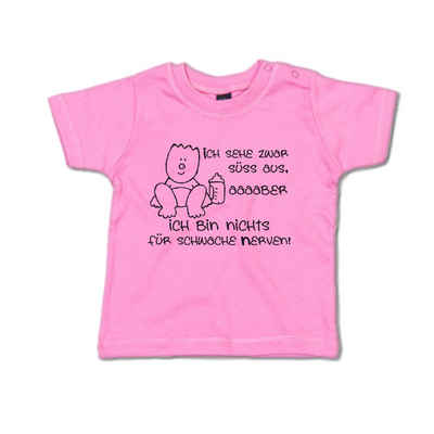 G-graphics T-Shirt Ich sehe zwar süß aus, aber ich bin nichts für schwache Nerven! mit Spruch / Sprüche / Print / Aufdruck, Baby T-Shirt