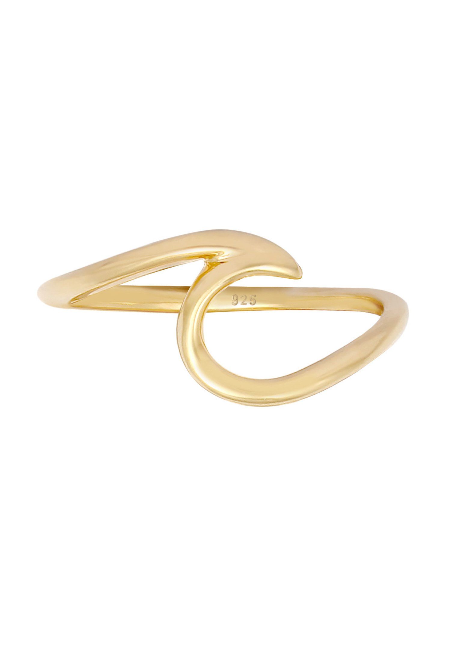 Wave Wellen 925 Fingerring Gold Meer Elli Wellen Silber, Maritim