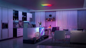 näve LED Deckenleuchte Rainbow, CCT - über Fernbedienung, Dimmfunktion, Farbwechsel, Fernbedienung, Infrarot inkl., RGB, LED fest integriert, Kaltweiß, Neutralweiß, RGB, Warmweiß, Kristalleffekt, dimmbar, Nachtlicht, CCT, Farbwechsler, Fernbedienung