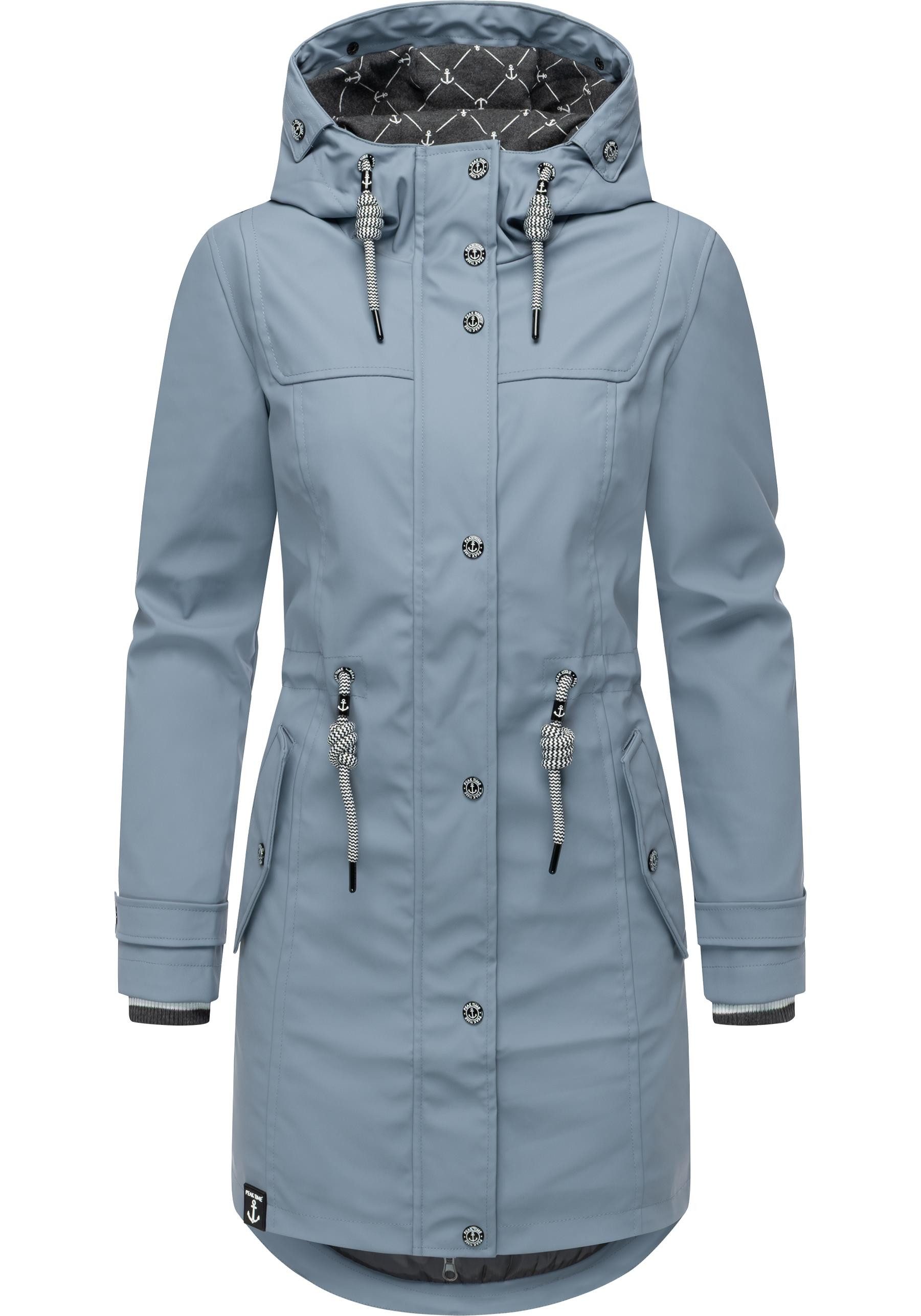PEAK TIME Regenjacke L60042 stylisch taillierter Regenmantel für Damen