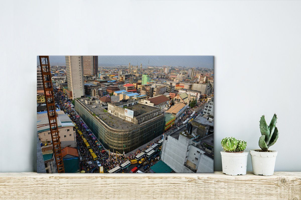 Stadt Wandbild OneMillionCanvasses® Wanddeko, St), (1 Leinwandbild Aufhängefertig, - Lagos Straße, - cm Leinwandbilder, 30x20